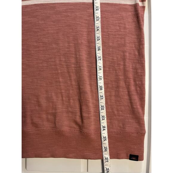 Faherty Hoodie Men XS Summer Surf Stripe Slub Sunwashed Red Pullover See Picture - Picture 11 of 11